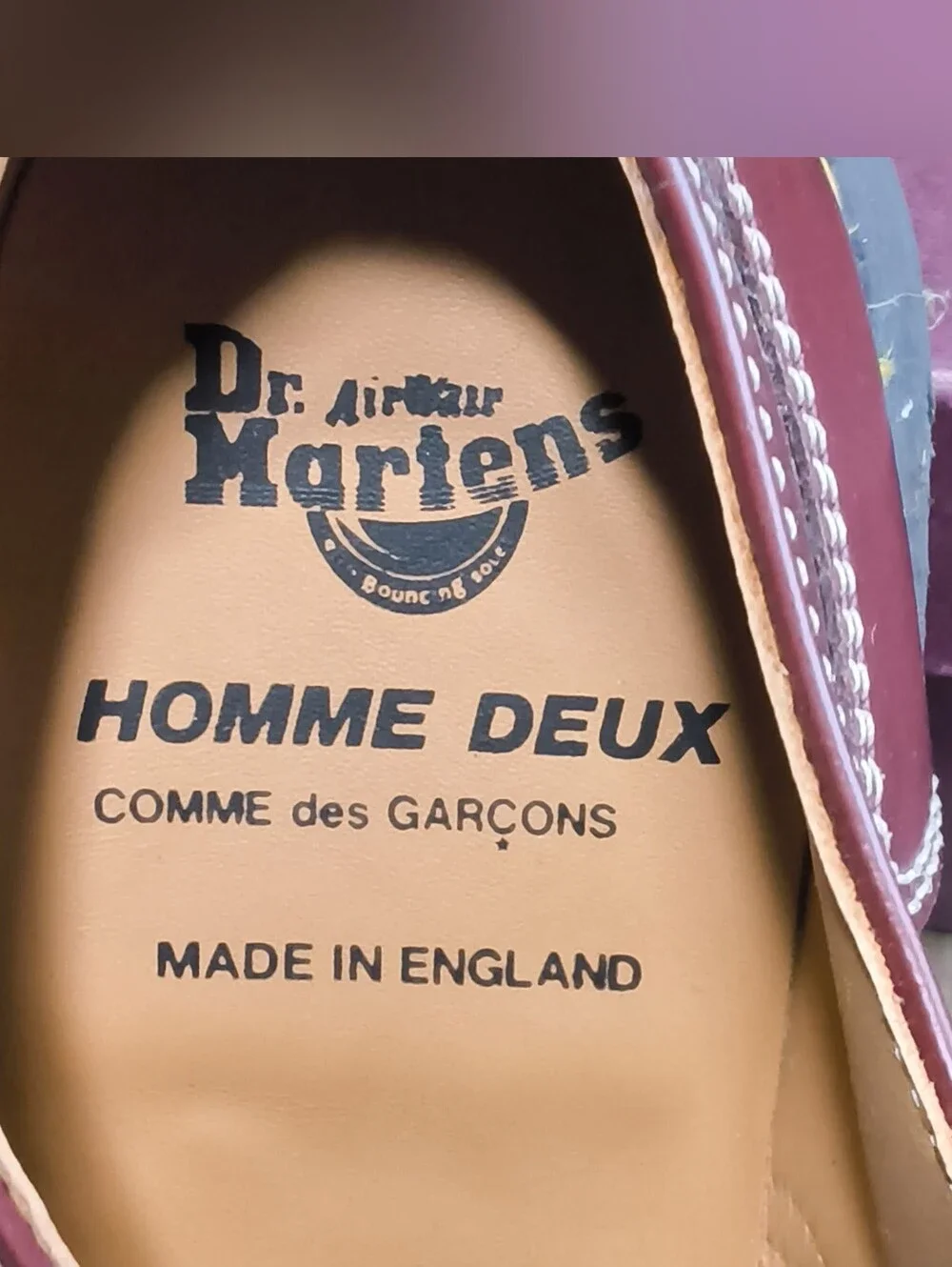 COMME des GARCONS HOMME DEUX x Dr. Martens Cherry Red Derby Shoes Mens 10 Wom 11